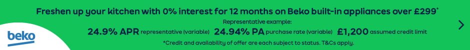 Освежите свою кухню с нулевой процентной ставкой на 12 месяцев на встраиваемую технику Beko на сумму от 299 фунтов стерлингов